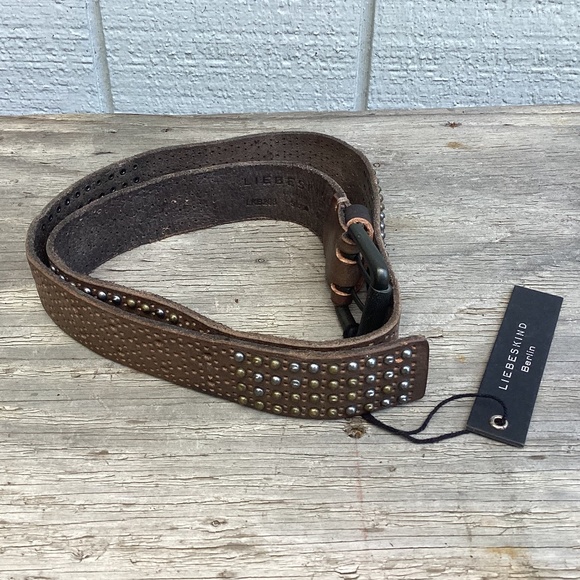 NEW Anthropologie Liebeskind leather studded BELT LKB208 - Picture 4 of 4